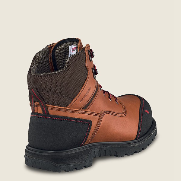 Red Wing Safety Boots Brown/Black - Mens Brnr Xp - 6-inch Waterproof Toe - 0187-JPFUB